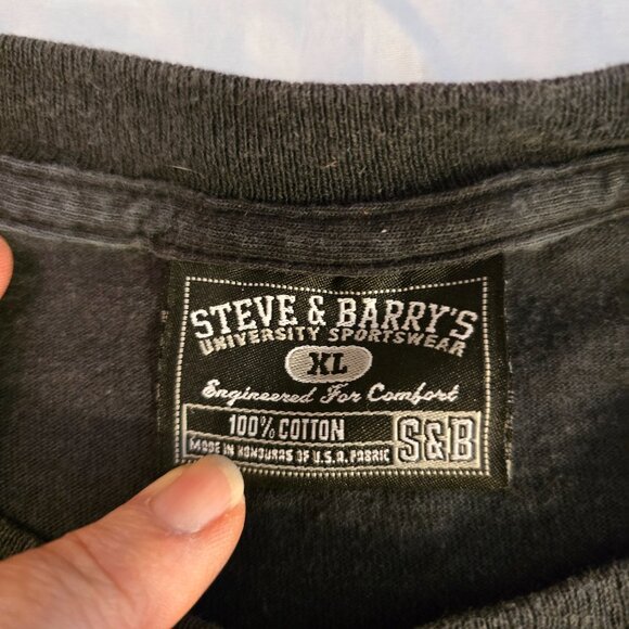 Black Army Logo Long-sleeve Cotton Shirt Steve & Barry's XL Vintage - Picture 5 of 11